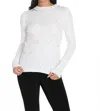 Frank Lyman Diamante Embellished Knit Top In White In White