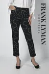 Frank Lyman Pull On Ankle Pants In Black In Black