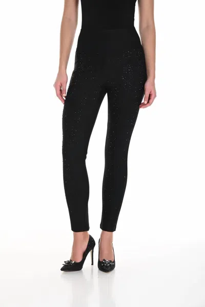 Frank Lyman Embellished Knit Pant In Black