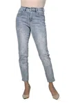 Frank Lyman Embroidered Jean In Blue In Gray