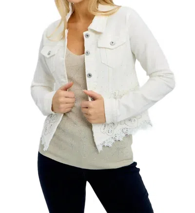 Frank Lyman Embroidered Jean Jacket In White