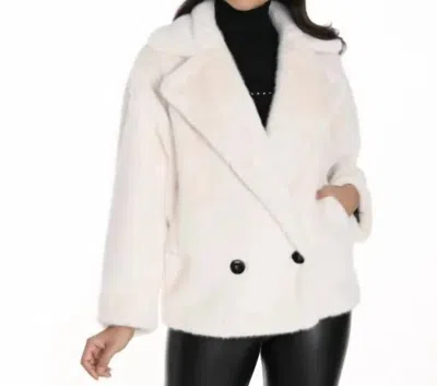 Frank Lyman Faux Fur Jacket In Cream In White