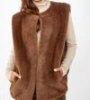 Frank Lyman Faux Fur Vest In Brown In Brown
