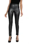 Frank Lyman Faux Leather Leggings In Toffee In Black