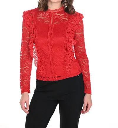 Frank Lyman Fitted Lace Top In Red