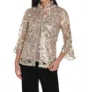 Frank Lyman Floral Embroidered Bell Sleeve Jacket In Gold In Gold