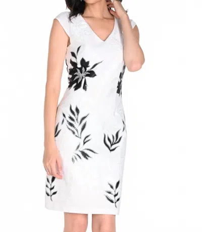 FRANK LYMAN FLORAL EMBROIDERED DRESS IN BLACK/WHITE