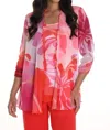 Frank Lyman Floral Lightweight Jacket In Pink/orange In Pink