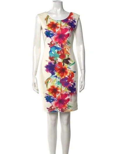 Pre-owned Frank Lyman Floral Print Knee-length Dress In Multicolor