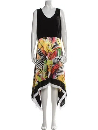 Pre-owned Frank Lyman Floral Print Long Dress In Multicolor