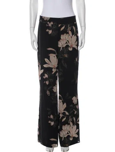Pre-owned Frank Lyman Floral Print Wide Leg Pants In Blue