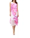 Frank Lyman Floral Sleeveless Summer Dress In White/pink In Multi