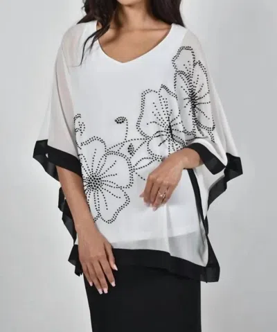Frank Lyman Floral Top In White
