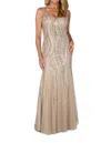 FRANK LYMAN FORMAL SEQUIN GOWN IN GOLD