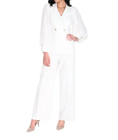 Frank Lyman Fully Lined Woven Pants In Off White