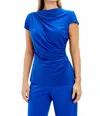 Frank Lyman Gathered Front Top In Royal In Blue