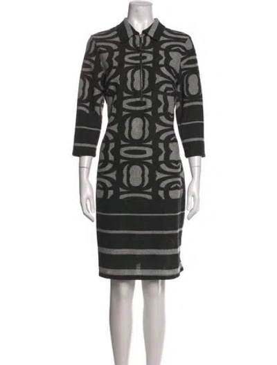 Pre-owned Frank Lyman Graphic Print Knee-length Dress In Black