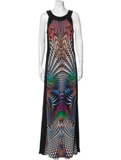 Pre-owned Frank Lyman Graphic Print Long Dress In Multicolor