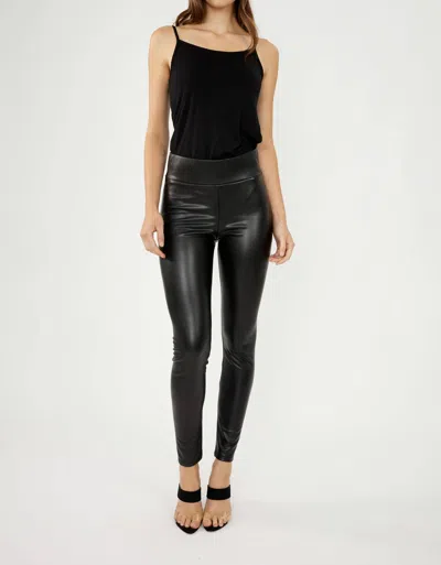 Frank Lyman High-shine Faux Leather Leggings In Black