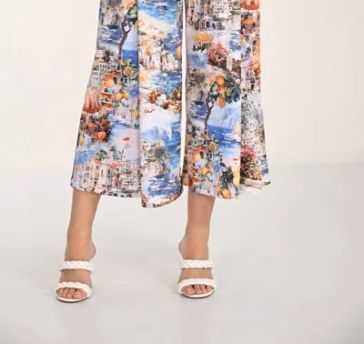 Frank Lyman High-waisted Floral Palazzos Pant In Blue/yellow In Multi