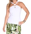 Frank Lyman Keyhole Top In Off White In White