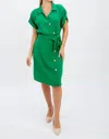 Frank Lyman Knee Length Wrap Style Dress In Green