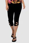 Frank Lyman Knit Capri Pant In Black In Black