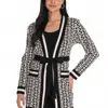 Frank Lyman Knit Cardigan In Beige / Black In Black