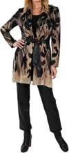 Frank Lyman Knit Cardigan In Black / Beige In Multi
