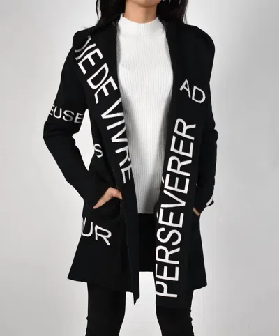 Frank Lyman Knit Cover-up In Black / Off White