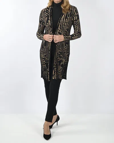 Frank Lyman Knit Cover-up In Black / Tan
