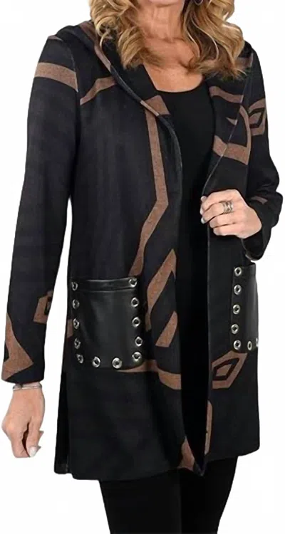 Frank Lyman Knit Cover-up In Black / Brown In Gray