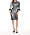 Frank Lyman Knit Dress In Black/white In Multi