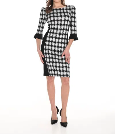 Frank Lyman Knit Dress In Black/white In Multi
