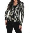 Frank Lyman Knit Jacket In Black / Gold In Black