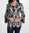 Frank Lyman Knit Jacket In Black/gold In Black
