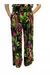 Frank Lyman Knit Pant In Green Fushia In Brown
