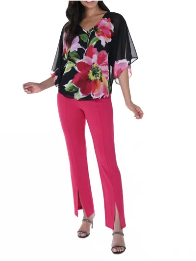 Frank Lyman Knit Pant In Raspberry In Pink