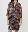 Frank Lyman Knit Shear Jacket In Black / Multi In Multi