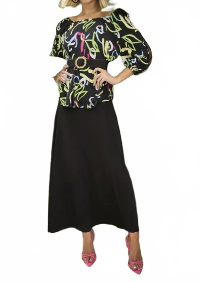 Frank Lyman Knit Skirt In Black