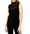 Frank Lyman High Neck Sleeveless Top In Black In Black