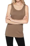 Frank Lyman Knit Sleeveless Top In Mocha In Brown