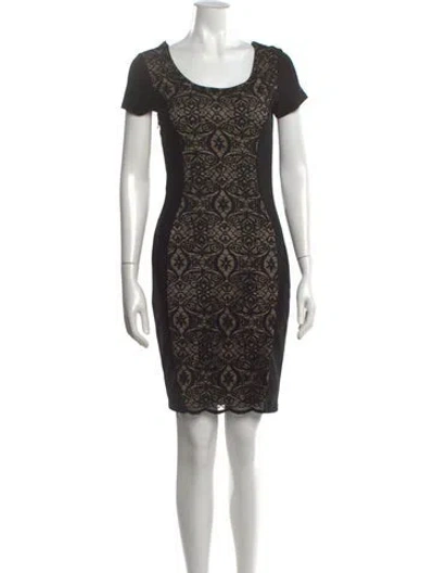 Pre-owned Frank Lyman Lace Pattern Knee-length Dress In Black