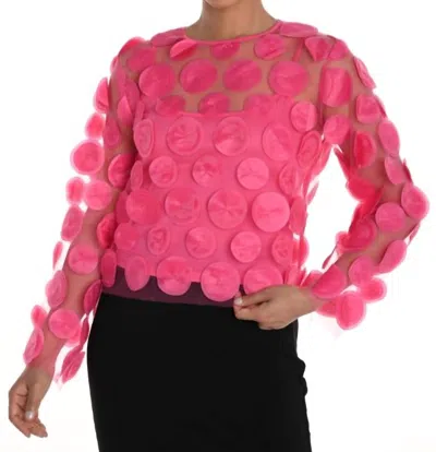 Frank Lyman Layered Circles Top W/ Cami In Fuchsia In Pink