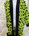 Frank Lyman Lightweight Jacket In Lime Green/black In Multi
