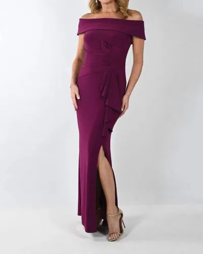 Frank Lyman Long Dress In Sangria In Purple