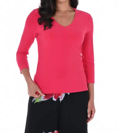 Frank Lyman Long Sleeve Knit Top In Fuchsia In Pink