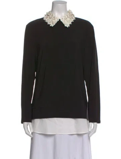Pre-owned Frank Lyman Long Sleeve Top In Black
