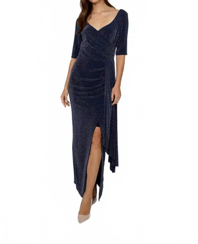 Frank Lyman Maxi Wrap Dress With Jewels In Navy In Blue