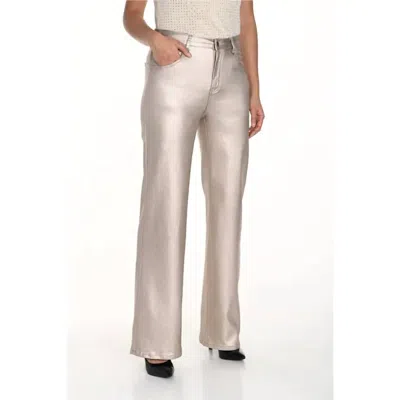 Frank Lyman Metallic Pants In Gold